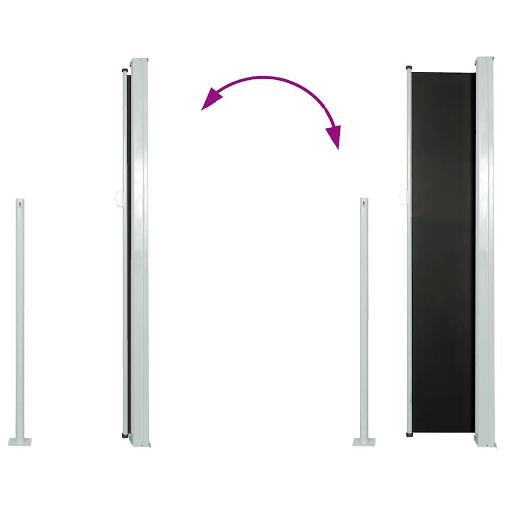 Vidaxl - Auvent latéral rétractable de patio 100x514 cm Noir vidaXL 48382 - Imagen 8