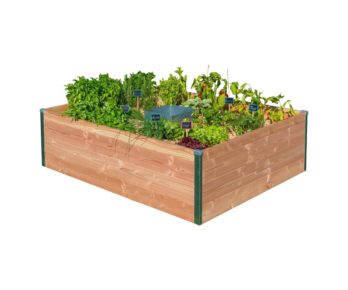 Mon Petit Potager - Carré Potager avec composteur intégré - Bois Douglas non traité -  170 x 120 x H40 - mon PETIT POTAGER - Image 1