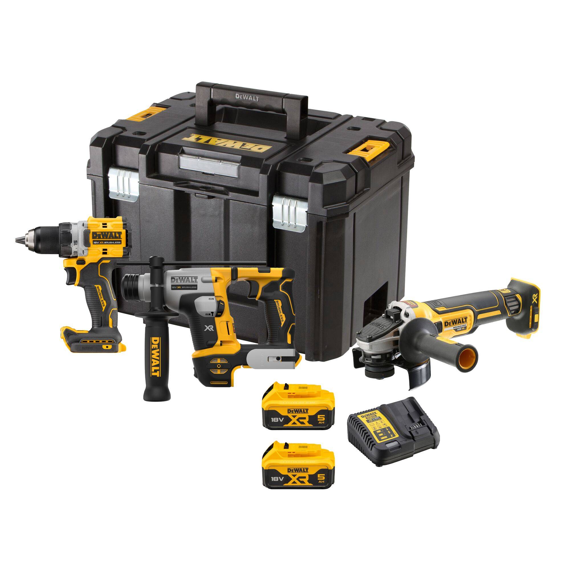 Dewalt - Pack 3 outils XR 18V (DCD800/DCH172/DCG405) BRUSHLESS + 2 batteries 5Ah + chargeur + coffret T-STAK - DEWALT - DCK2095D2T-QW - Imagen 2