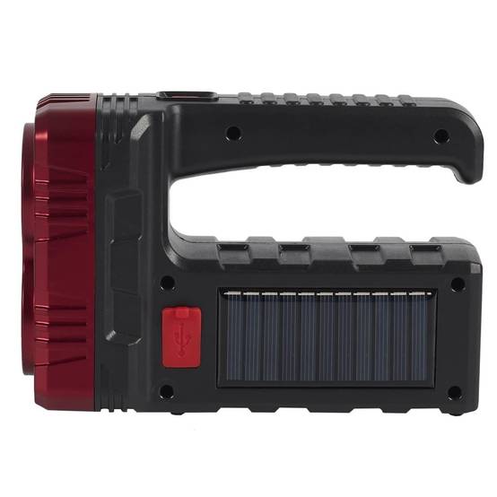 Lampe baladeuse LED compacte 2 en 1 mode projecteur ou lampe torche double éclairage rechargeable USB et solaire - - Image 5