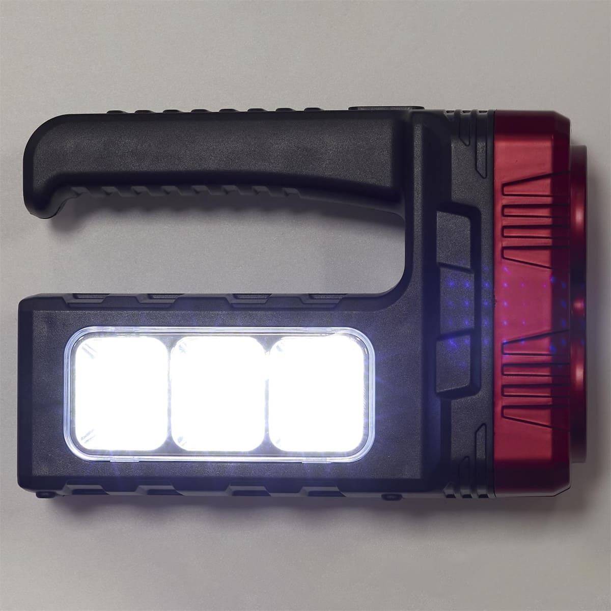 Lampe baladeuse LED compacte 2 en 1 mode projecteur ou lampe torche double éclairage rechargeable USB et solaire - - Image 7