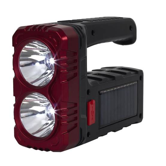 Lampe baladeuse LED compacte 2 en 1 mode projecteur ou lampe torche double éclairage rechargeable USB et solaire - - Image 8