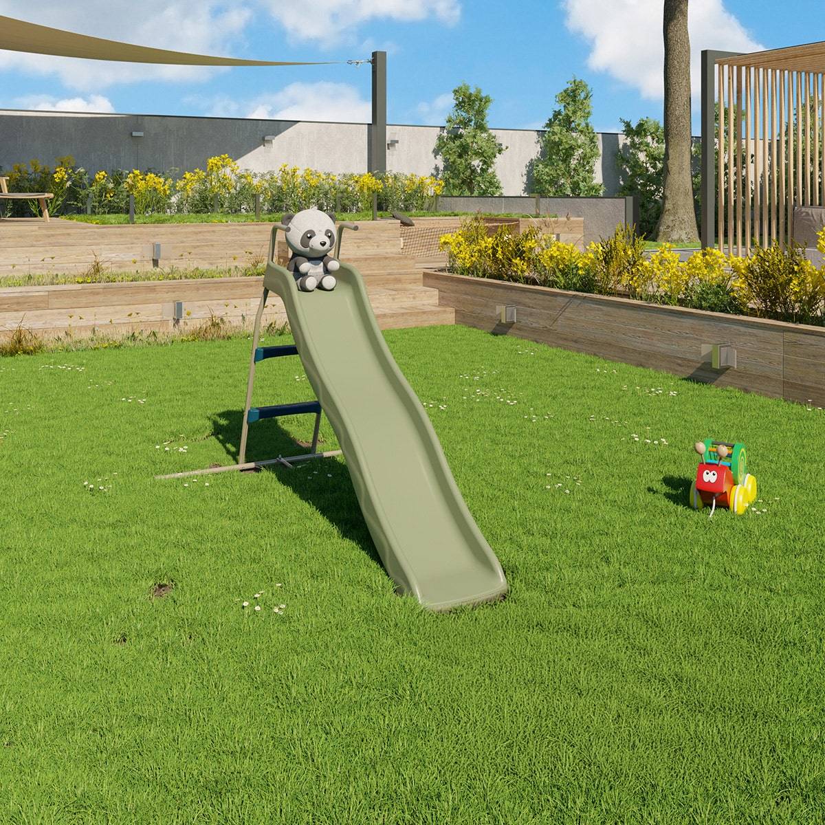 Trigano Jardin - Toboggan vert pale 1,73 m 3 8 ans - Image 2