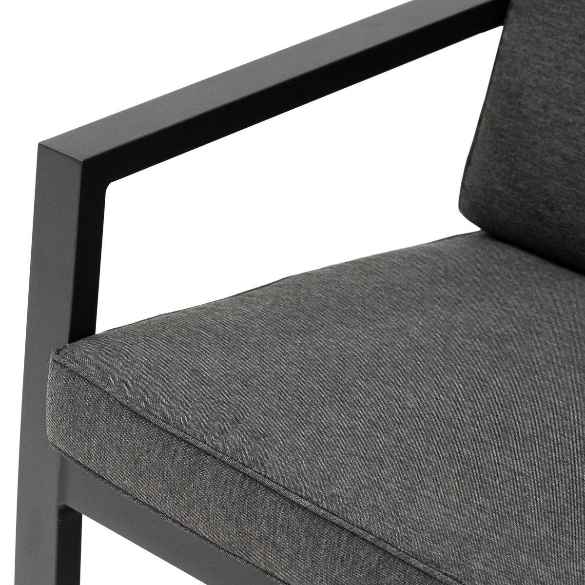 Hesperide - Fauteuil de salon de jardin "Pavane" graphite en aluminium traité époxy Hespéride - Imagen 3