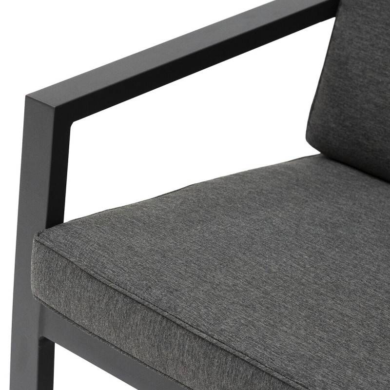 Hesperide - Fauteuil de salon de jardin "Pavane" graphite en aluminium traité époxy Hespéride - Imagen 5