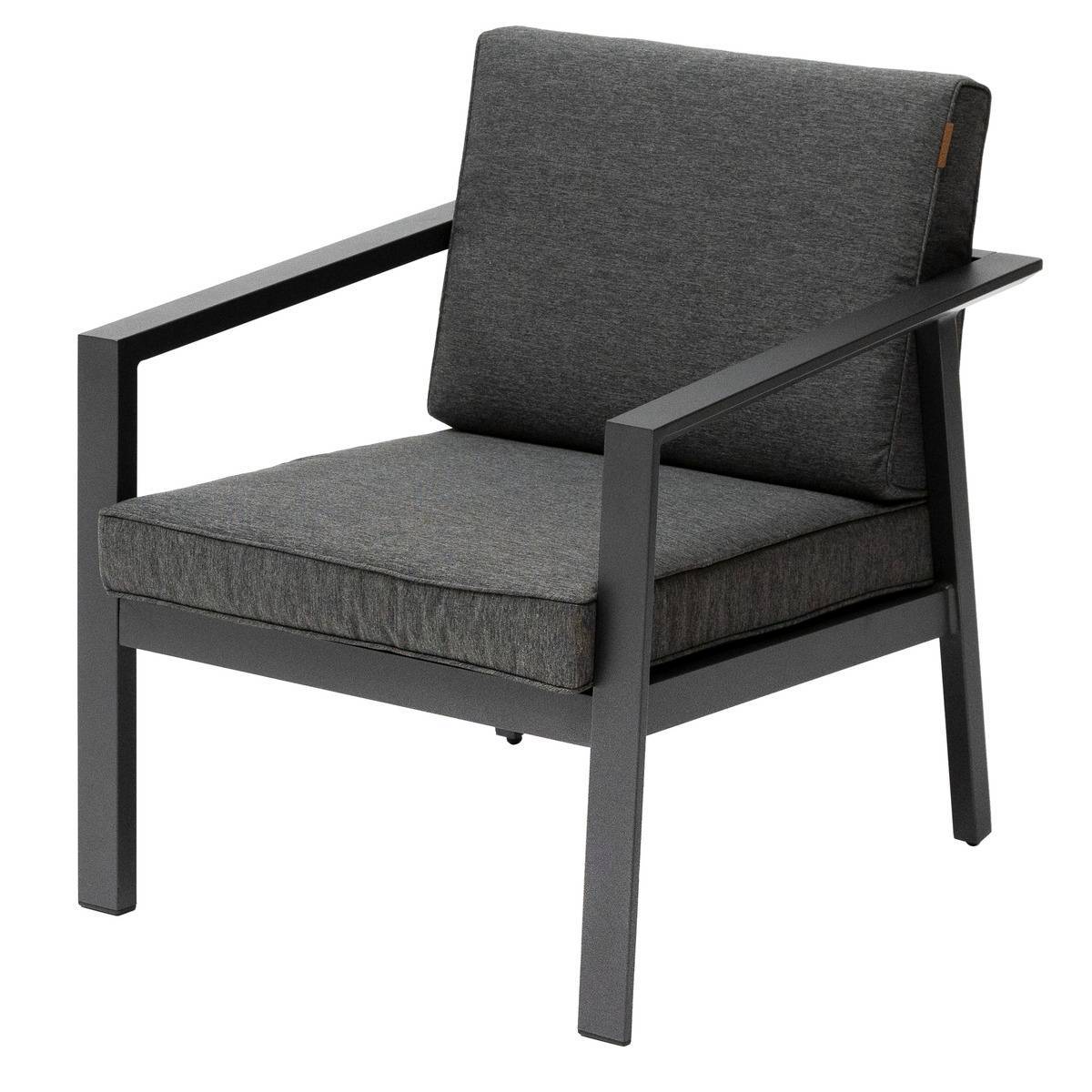 Hesperide - Fauteuil de salon de jardin "Pavane" graphite en aluminium traité époxy Hespéride - Imagen 1