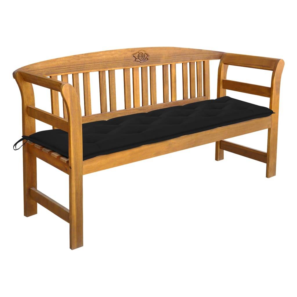 Helloshop26 - Banc de jardin meuble de patio d'extérieur terrasse avec coussin 157 cm bois d'acacia massif - Imagen 1