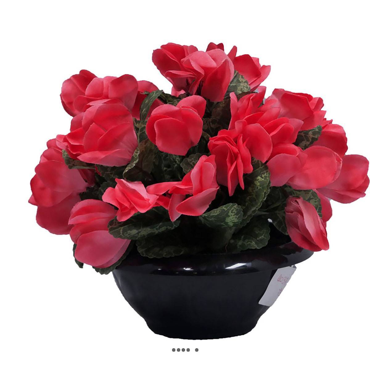Artificielles - Vasque de fleurs artificielles cimetière cyclamens Rose fushia - couleur: Rose fushia 730 - Imagen 2