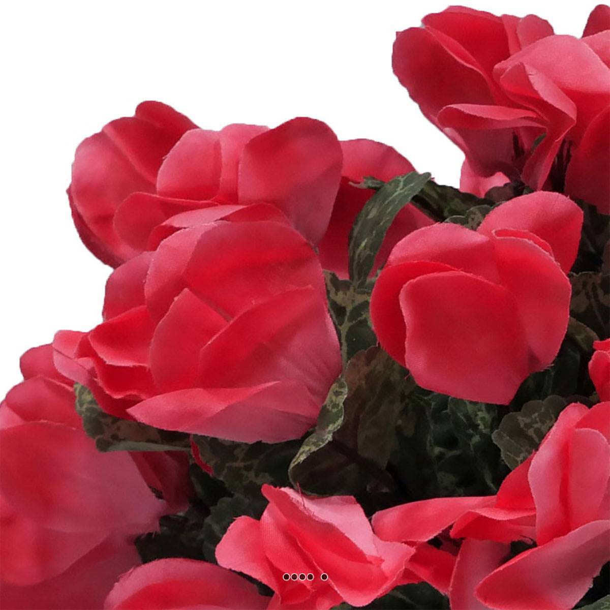 Artificielles - Vasque de fleurs artificielles cimetière cyclamens Rose fushia - couleur: Rose fushia 730 - Imagen 3