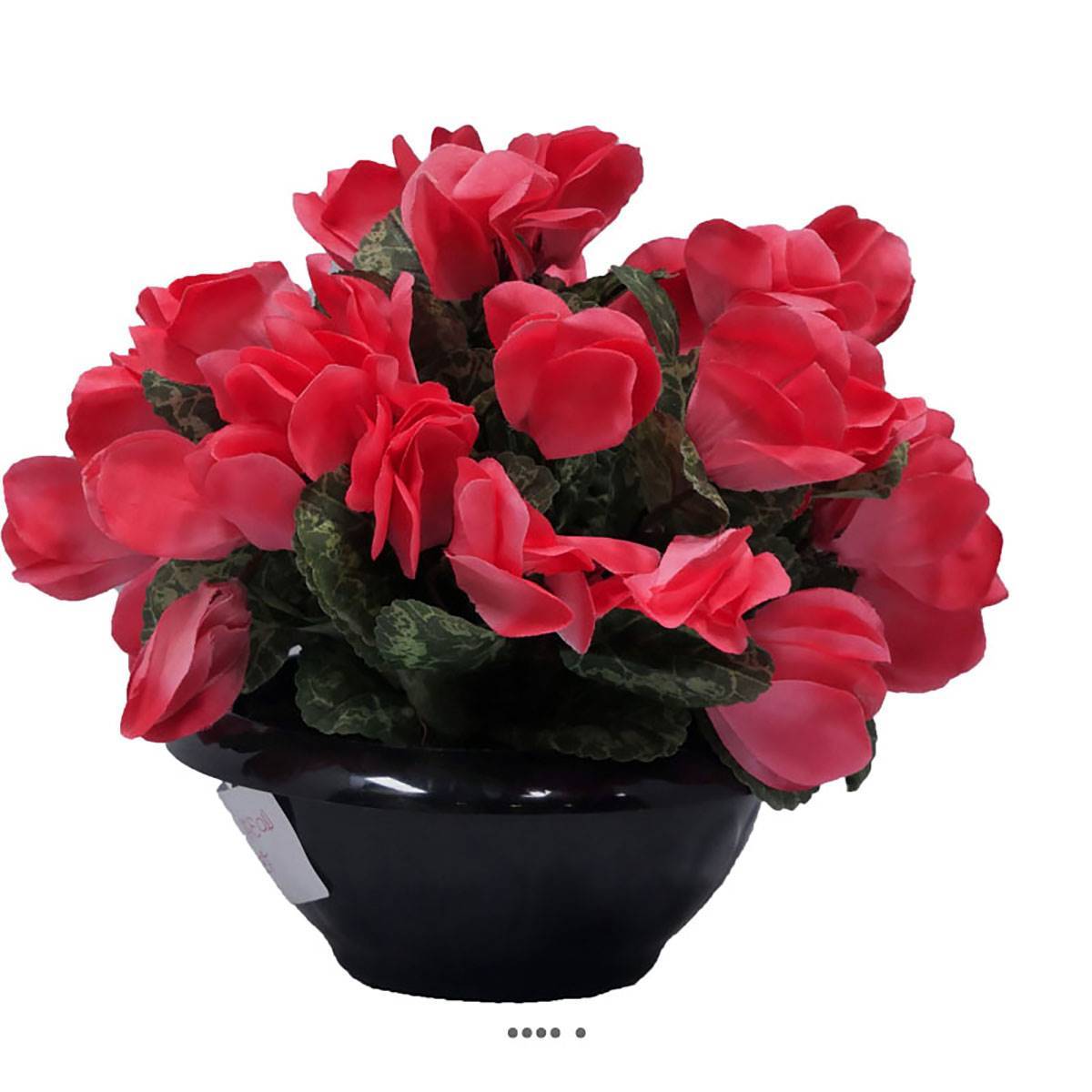 Artificielles - Vasque de fleurs artificielles cimetière cyclamens Rose fushia - couleur: Rose fushia 730 - Imagen 1