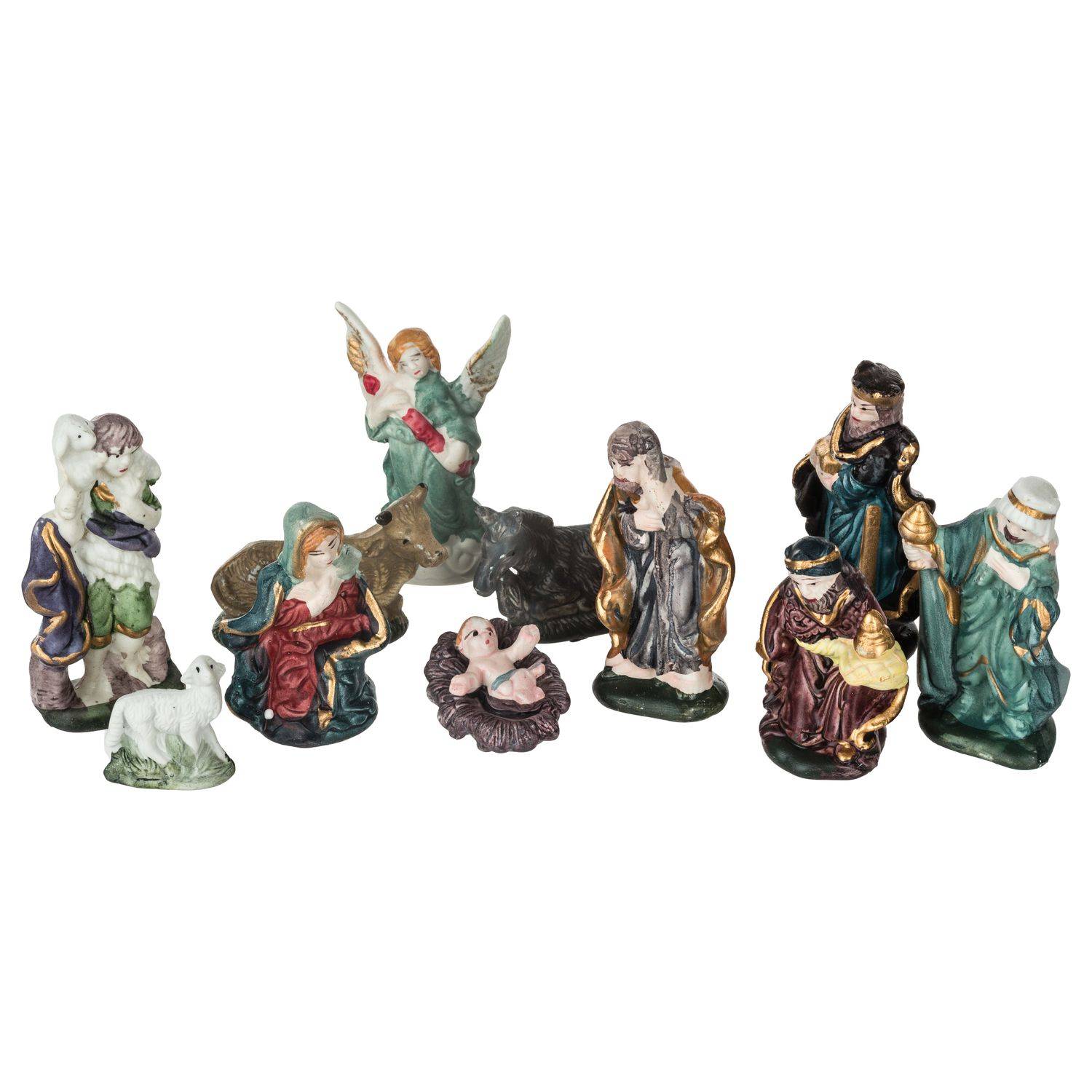 Fééric Lights & Christmas - 11 Santons pour crèche de Noël - H. 10 cm - Multicolore - Féérie Lights & Christmas - Imagen 1
