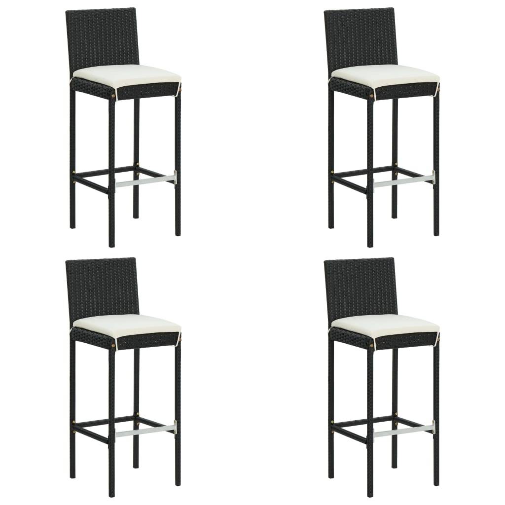 Helloshop26 - Ensemble de bar de jardin avec coussins 5 pièces noir - Image 6