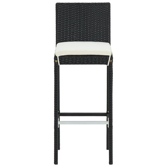 Helloshop26 - Ensemble de bar de jardin avec coussins 5 pièces noir - Image 8