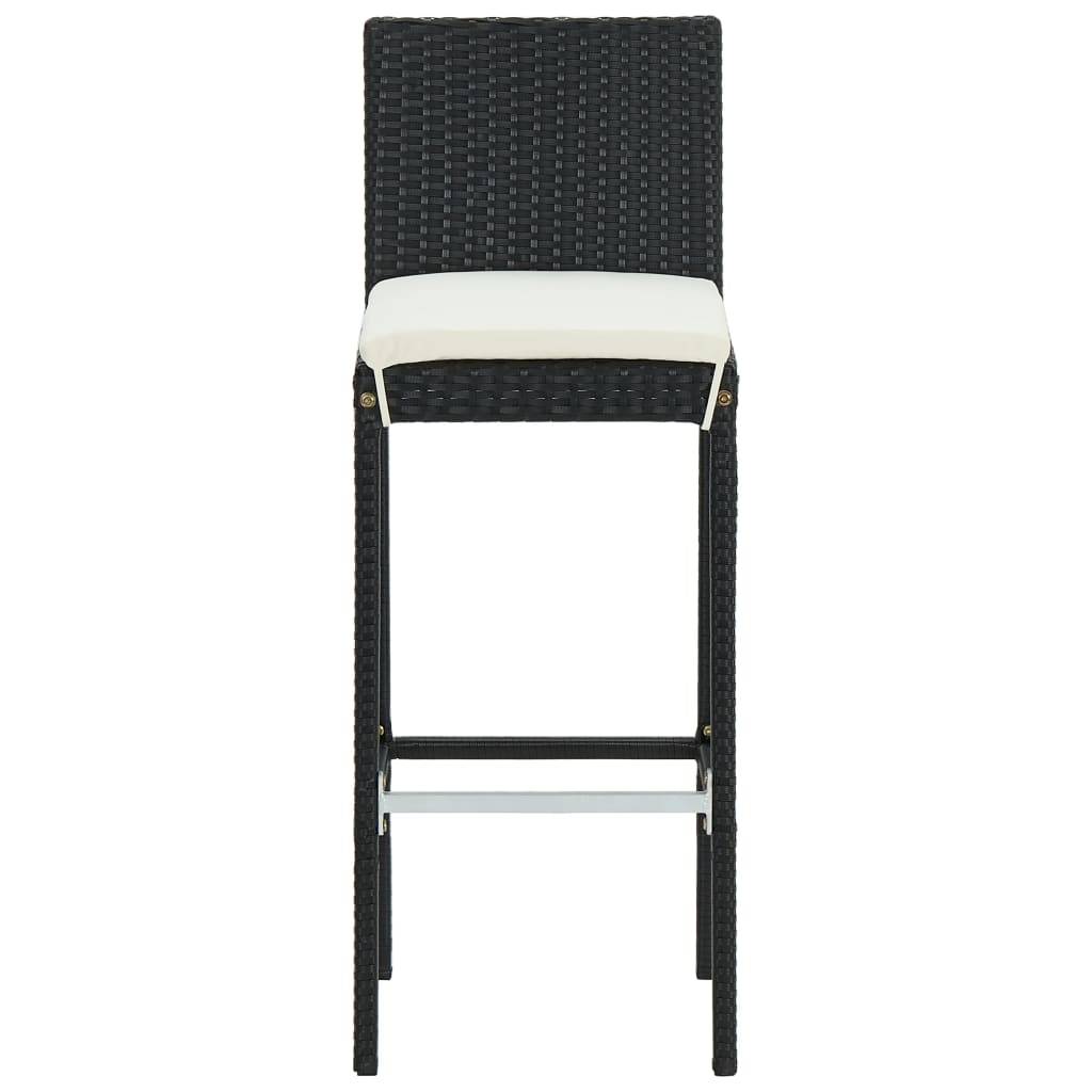 Helloshop26 - Ensemble de bar de jardin avec coussins 5 pièces noir - Image 8