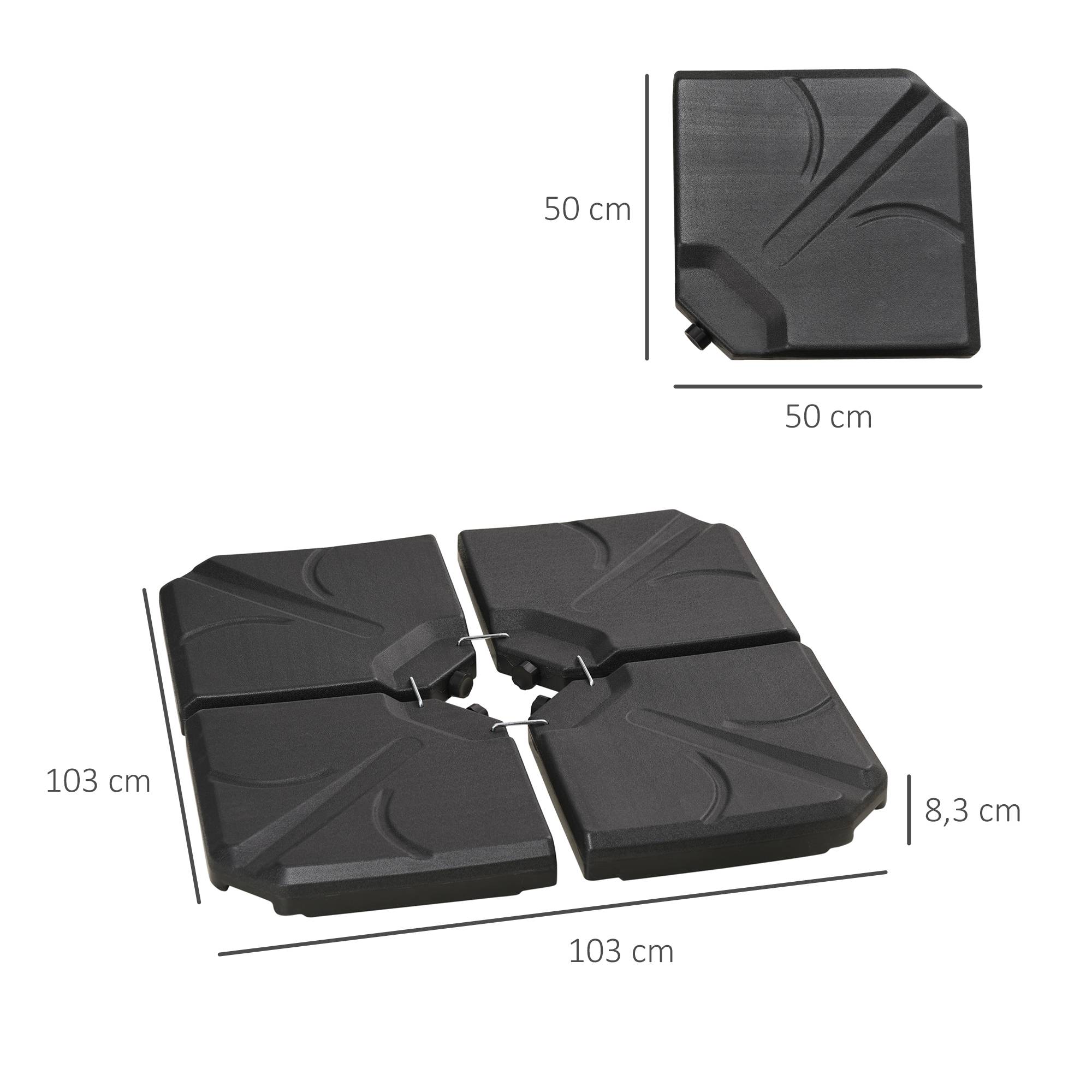 Dalles de lestage plastique pour parasol déporté à remplir eau sable 103cm noir - ComfortXL Outdoor Living - Image 5
