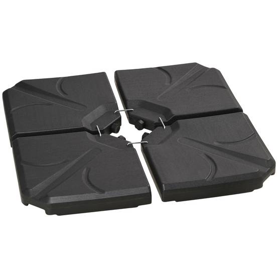 Dalles de lestage plastique pour parasol déporté à remplir eau sable 103cm noir - ComfortXL Outdoor Living - Image 1