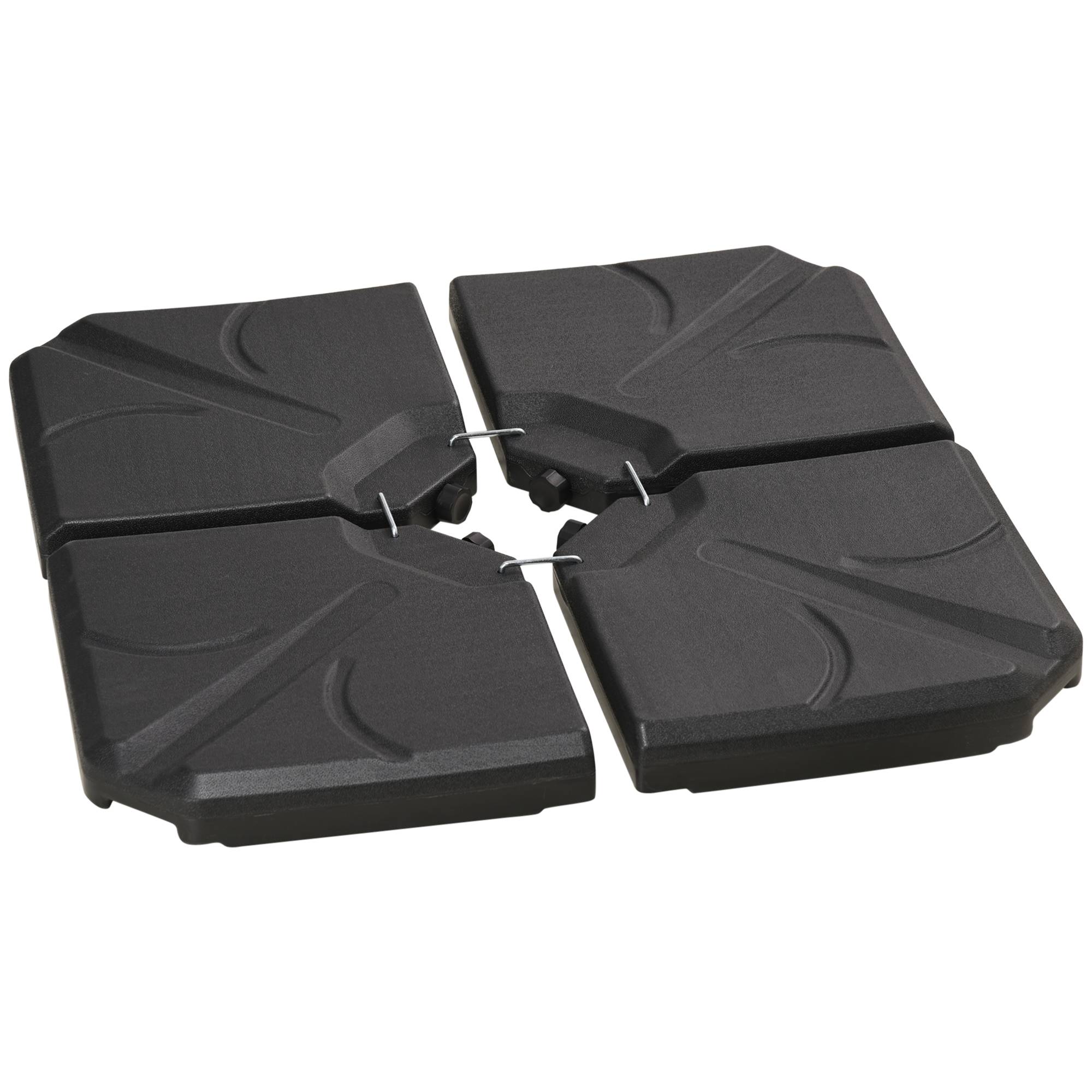 Dalles de lestage plastique pour parasol déporté à remplir eau sable 103cm noir - ComfortXL Outdoor Living - Image 1