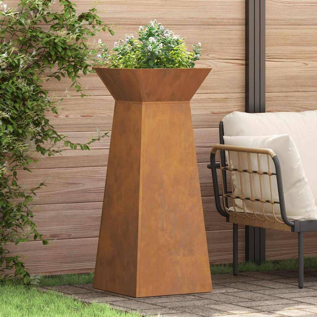 ComfortXL - Paire de Jardinières Colonnes 100cm, Pot de Fleur Haut et Moderne en Acier Argent pour Entrée – ComfortXL Outdoor Living - Image 1
