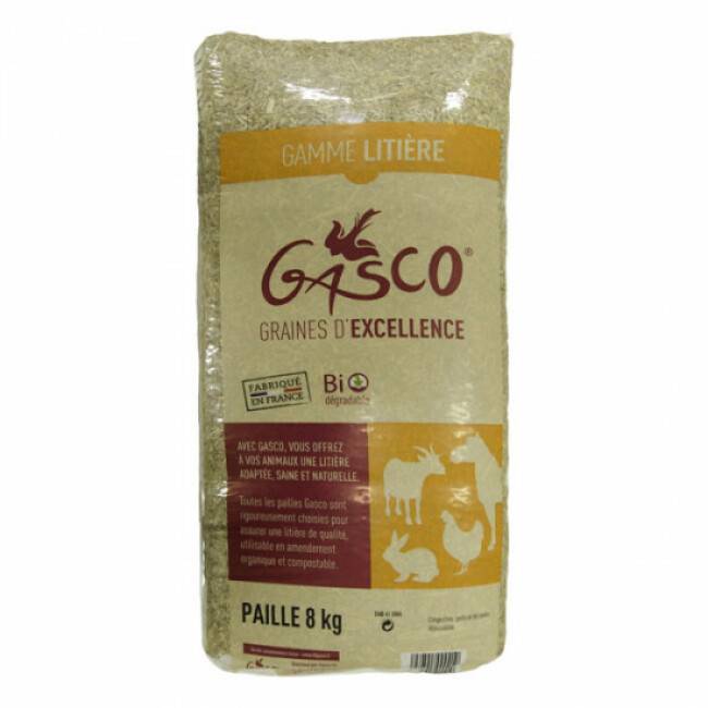 Gasco - Paille naturelle dépoussiérée Gasco pour litière 8 kg