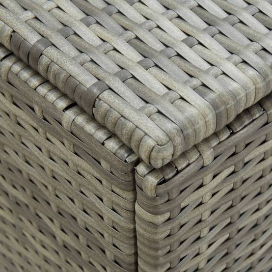 Coffre boîte meuble de jardin rangement résine tressée 180 x 90 x 75 cm gris - Image 6
