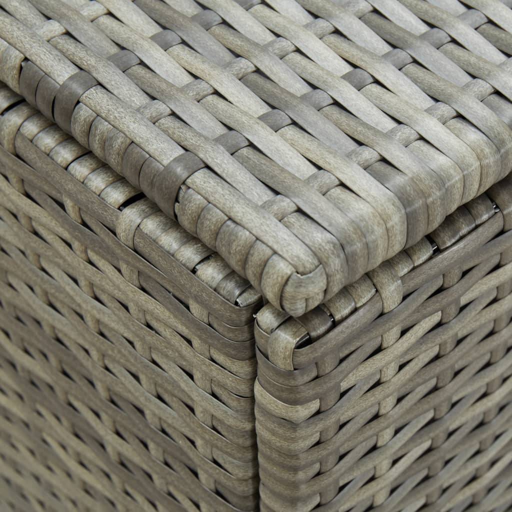 Coffre boîte meuble de jardin rangement résine tressée 180 x 90 x 75 cm gris - Image 6
