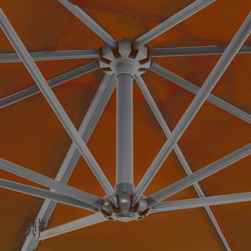 Helloshop26 - Parasol déporté avec mât en aluminium 250 x 250 cm orange - Imagen 5