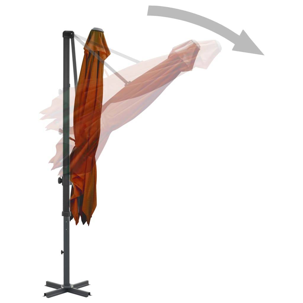 Helloshop26 - Parasol déporté avec mât en aluminium 250 x 250 cm orange - Imagen 4