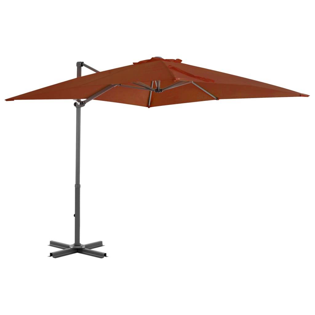 Helloshop26 - Parasol déporté avec mât en aluminium 250 x 250 cm orange - Imagen 1