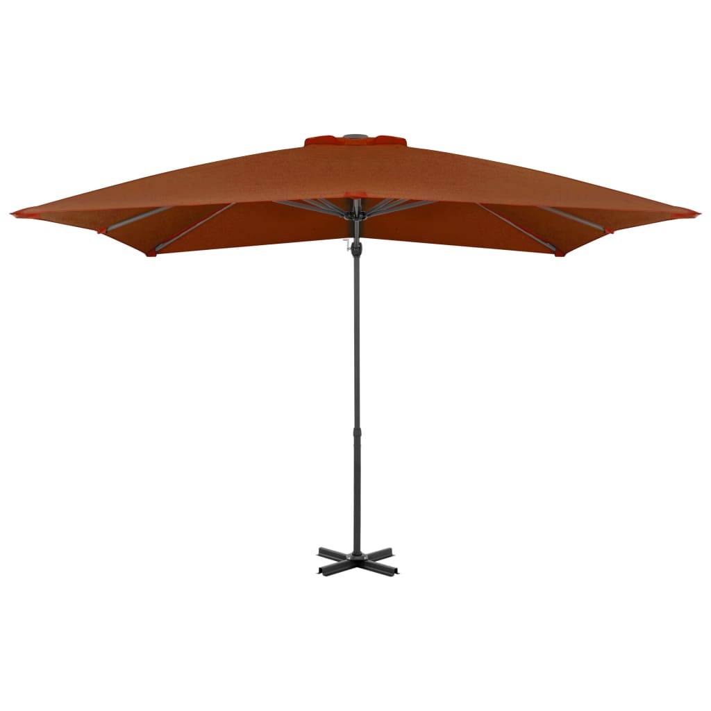 Helloshop26 - Parasol déporté avec mât en aluminium 250 x 250 cm orange - Imagen 2