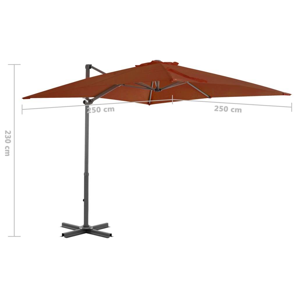 Helloshop26 - Parasol déporté avec mât en aluminium 250 x 250 cm orange - Imagen 7