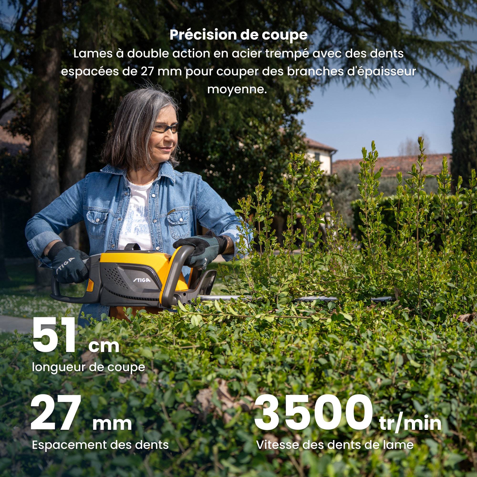 Stiga - Taille-bordures HT 500e, lames 58 cm, autonomie 50 min, poignée pivotante - STIGA - Imagen 5