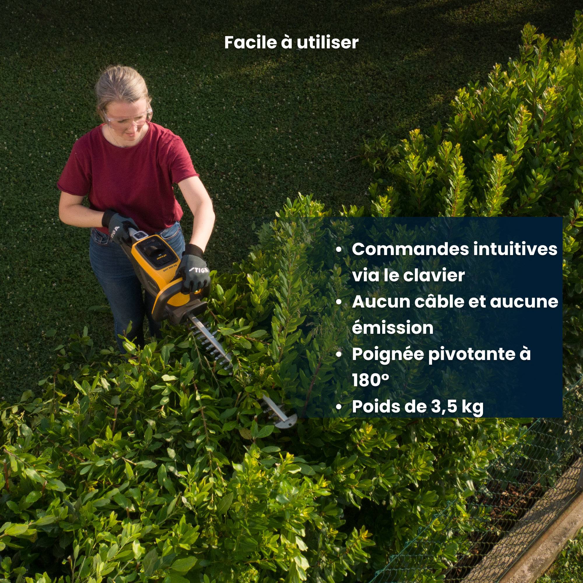 Stiga - Taille-bordures HT 500e, lames 58 cm, autonomie 50 min, poignée pivotante - STIGA - Imagen 4