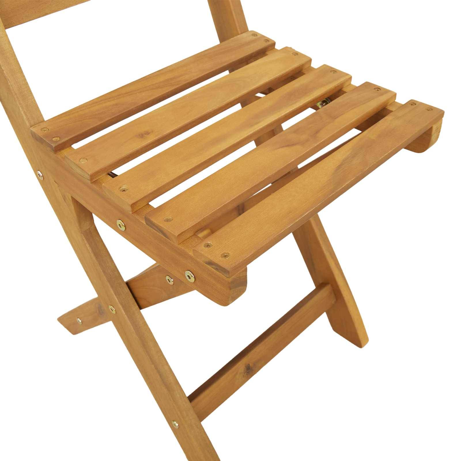 Chaises de jardin bois d'acacia naturel 42 x 40 x 85 cm - PANGIVO - Image 9