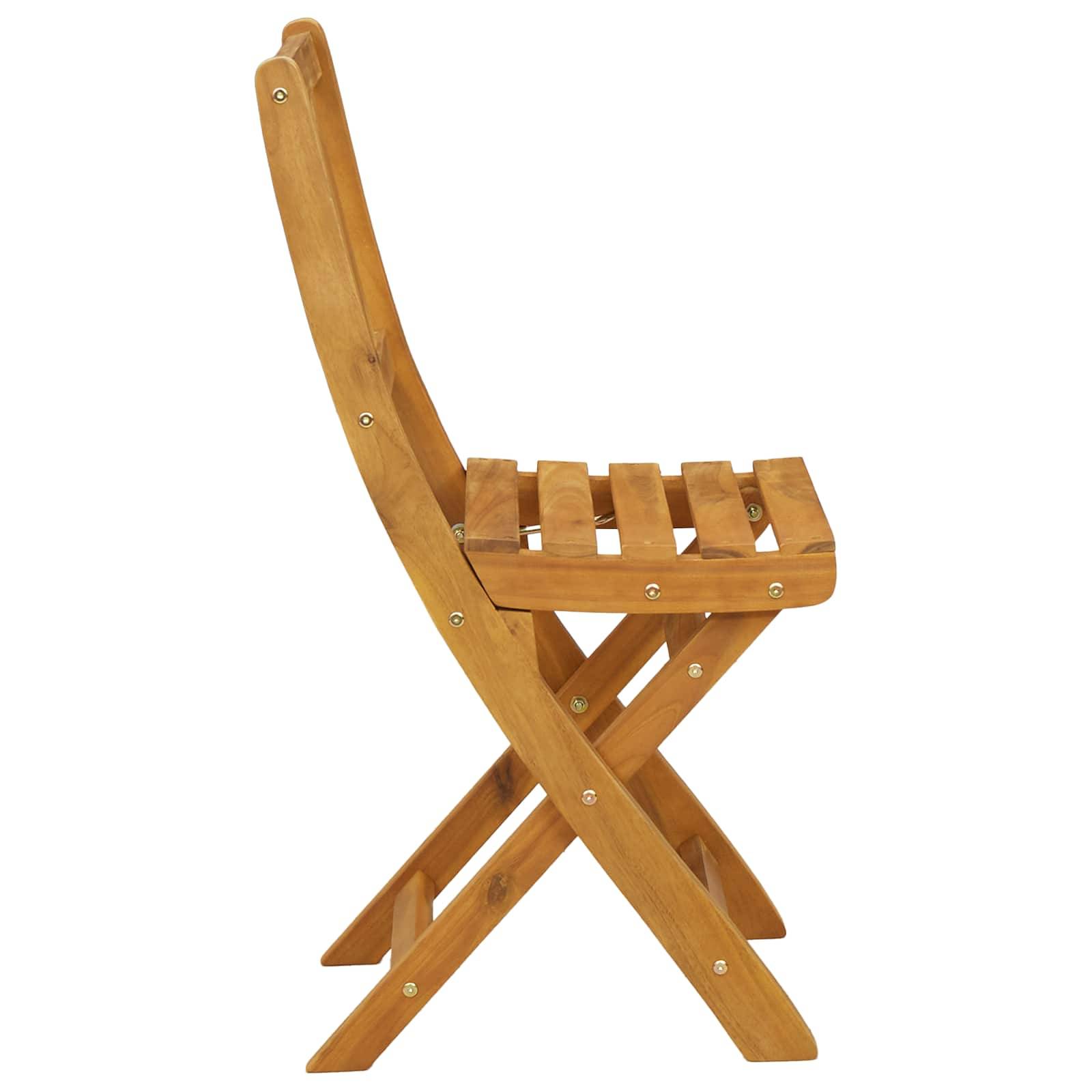 Chaises de jardin bois d'acacia naturel 42 x 40 x 85 cm - PANGIVO - Image 6
