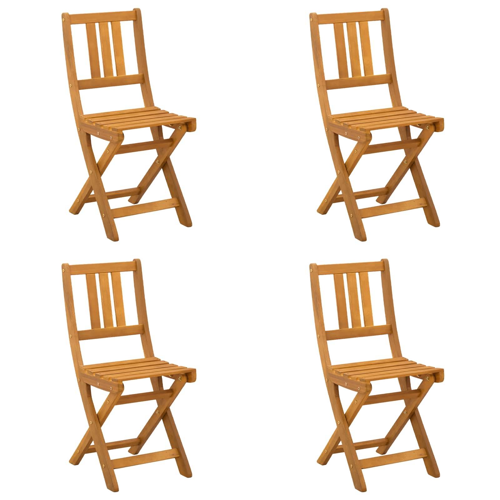 Chaises de jardin bois d'acacia naturel 42 x 40 x 85 cm - PANGIVO - Image 2