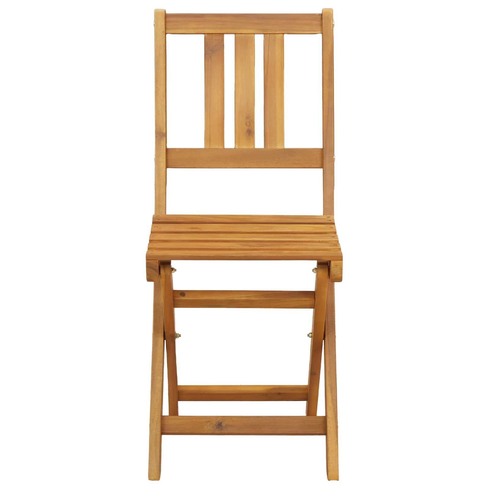 Chaises de jardin bois d'acacia naturel 42 x 40 x 85 cm - PANGIVO - Image 5