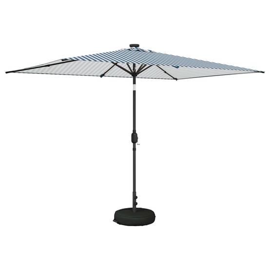 Parasol de jardin polyester bleu et blanc 290 x 190 x 235 cm - PANGIVO - Image 2