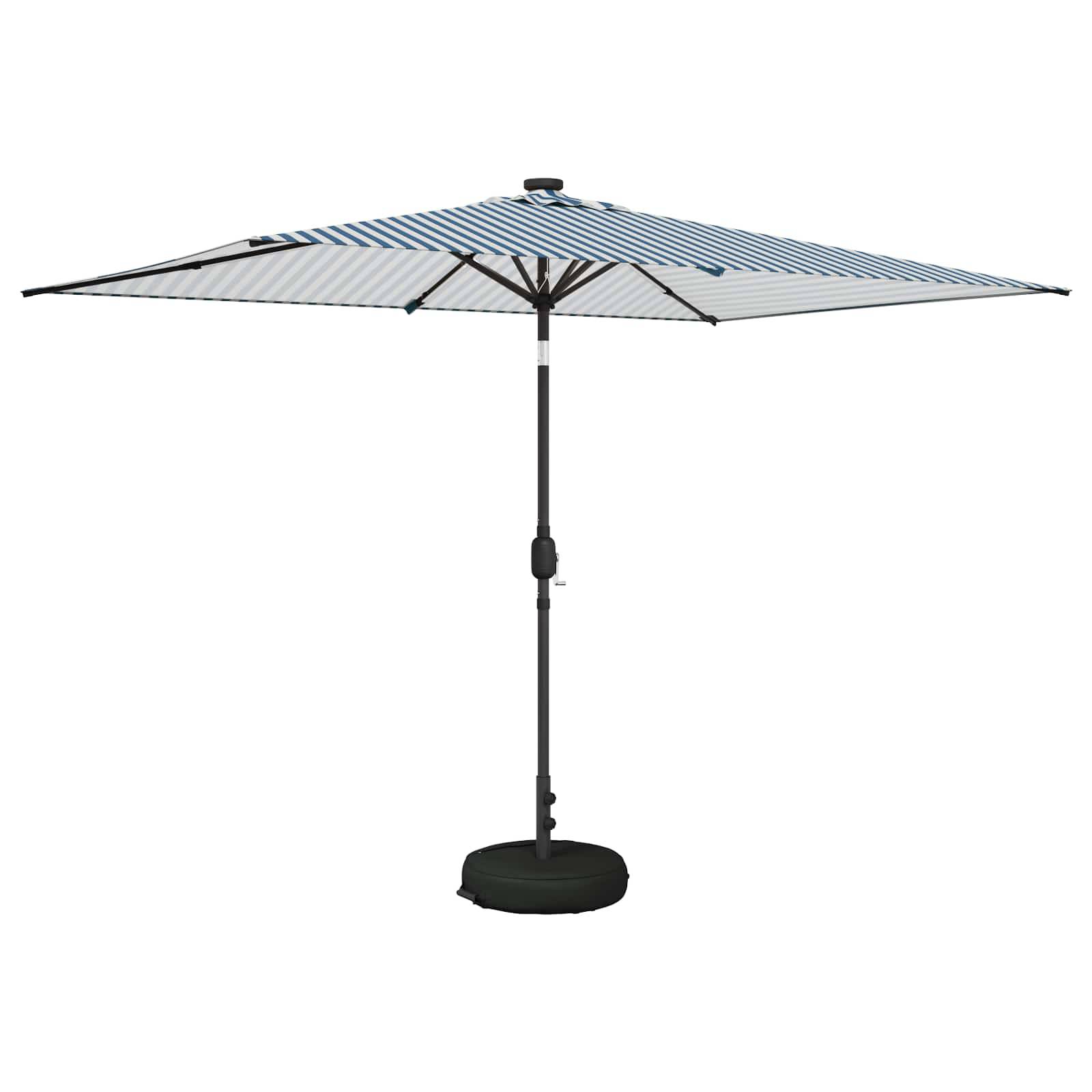Parasol de jardin polyester bleu et blanc 290 x 190 x 235 cm - PANGIVO - Image 2