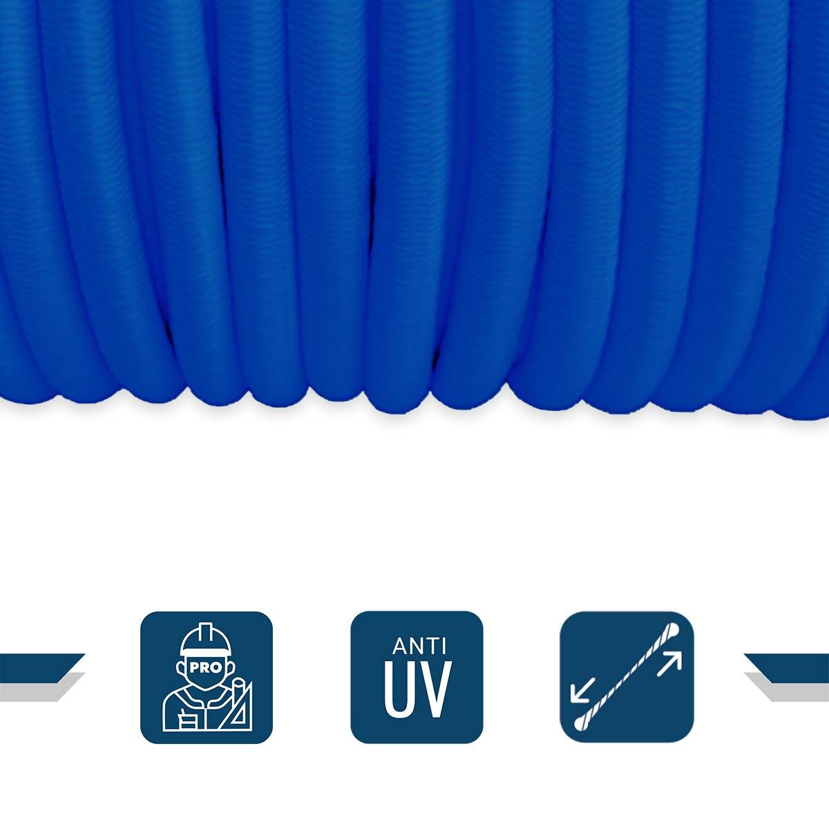 Sandow élastique Bleu 100 mètres 9SW - Qualité PRO - Tendeur pour bâche de diamètre 9 mm TECPLAST - Imagen 3
