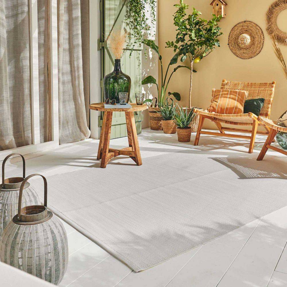 Jardindeco - Tapis extérieur en polypropylène Spargi 1747 blanc 180 x 280 cm - Imagen 2