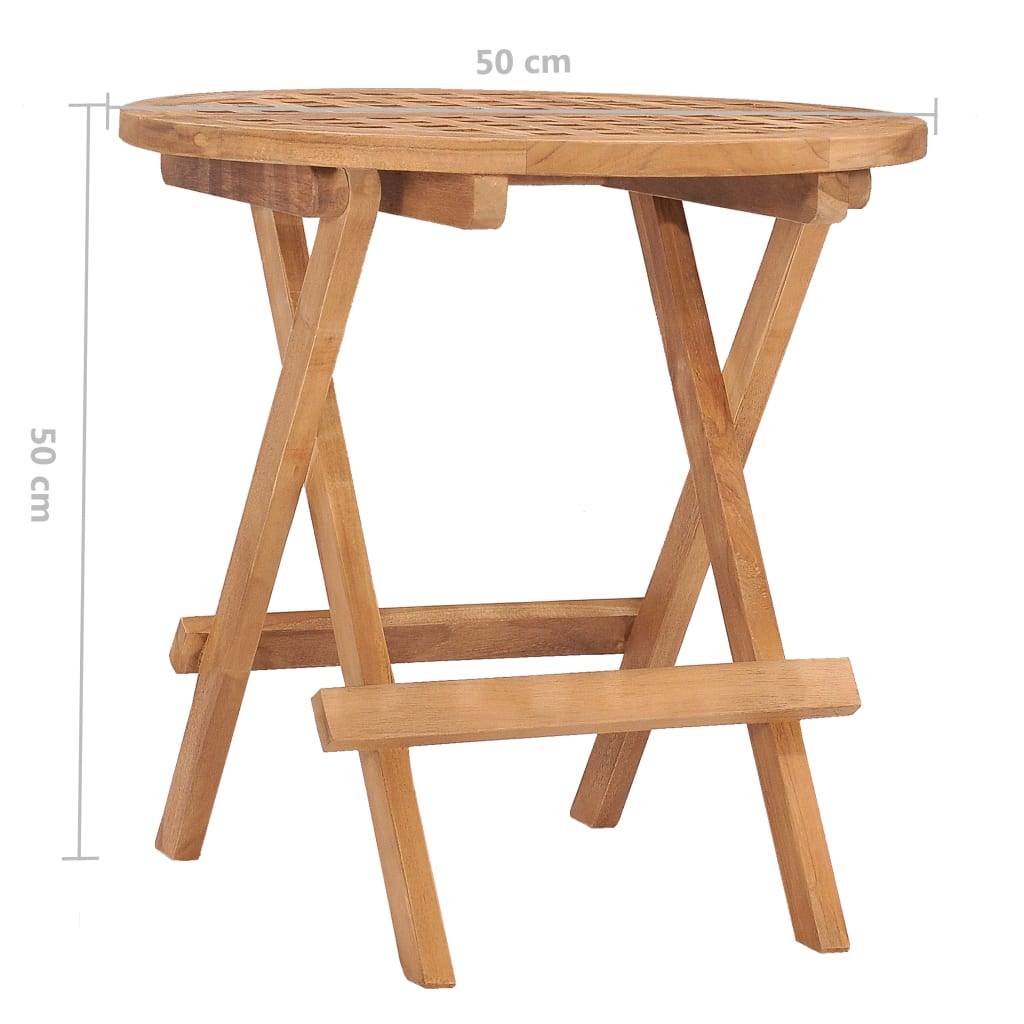 Maison Chic - Table pliable de jardin | Table d'extérieur 50x50x50 cm Bois de teck solide - Image 7