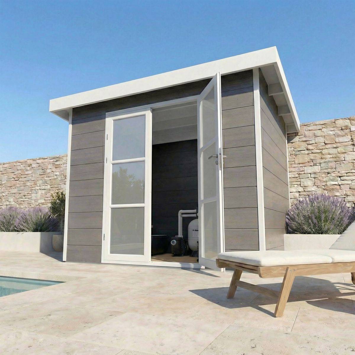 Direct Abris - Abri de Jardin Composite ALMA - 7m2 - Gris/blanc - Cabane de jardin - Image 2