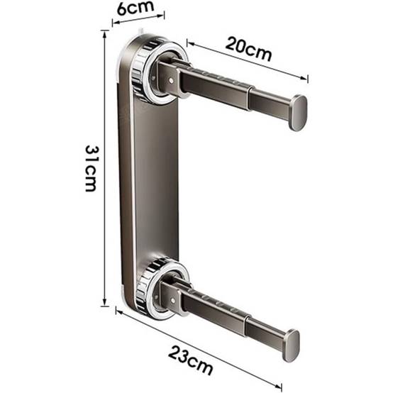 Étendoir à linge-Organisateur de cintres double couche – Fixation par ventouse – Capacité 20+ cintres – Pour buanderie et placard – Living123 - Image 6