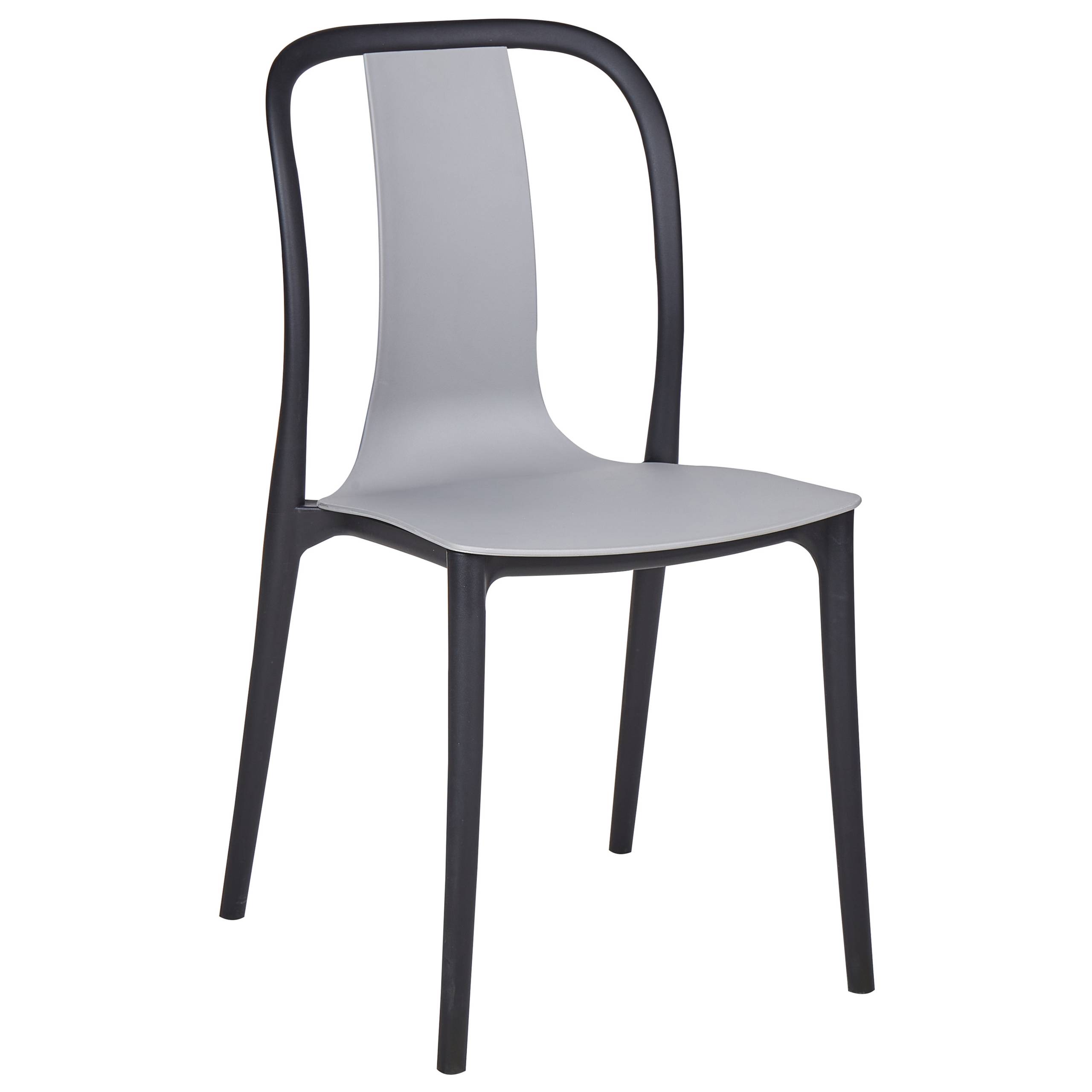 Beliani - Lot de 8 Chaises de Jardin en Plastique Gris et Noir Intérieur Extérieur Style Moderne - Imagen 4