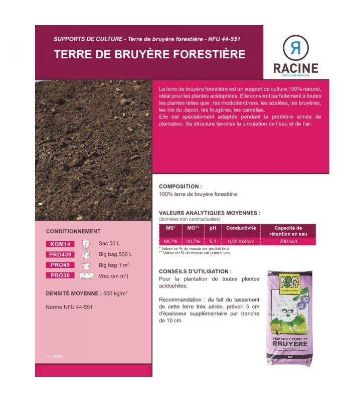 Terre de bruyère forestière plantes acidophiles Big bag 1 m3 - Image 4