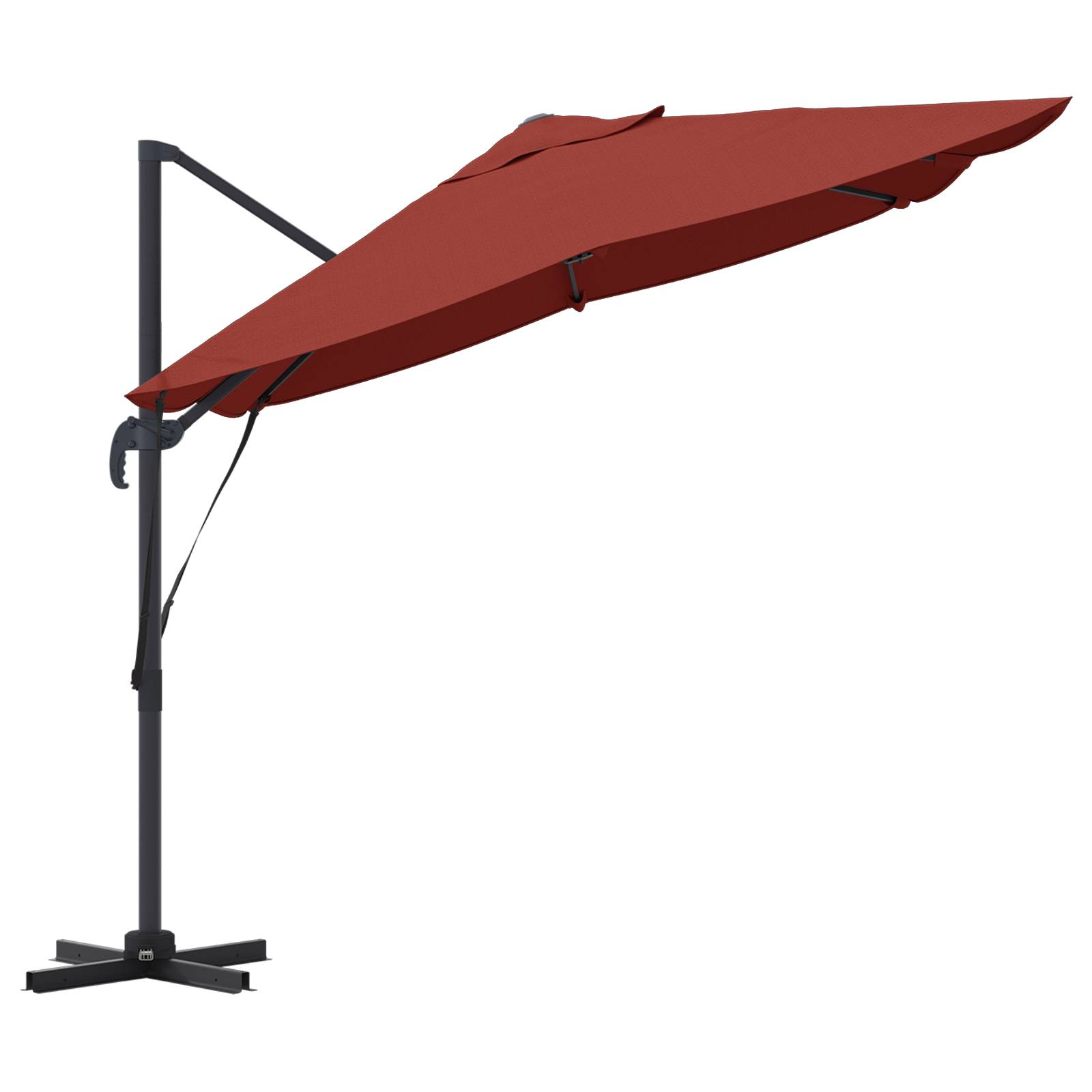 Parasol Déporté de jardin - Parasol d'extérieur Terracotta Polyester, Acier Grand - Image 6