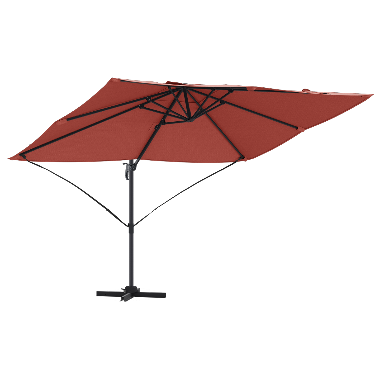 Parasol Déporté de jardin - Parasol d'extérieur Terracotta Polyester, Acier Grand - Image 1