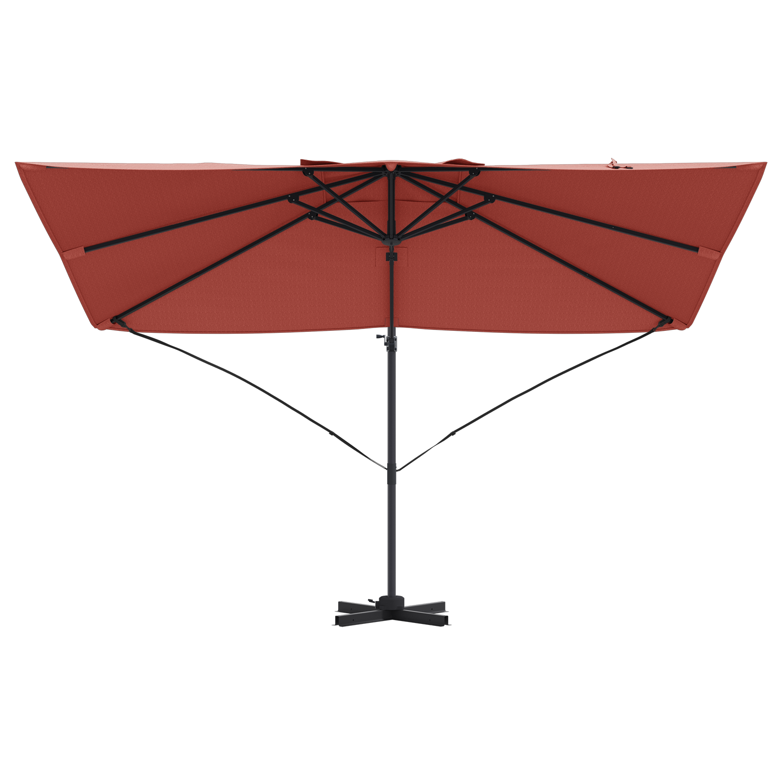 Parasol Déporté de jardin - Parasol d'extérieur Terracotta Polyester, Acier Grand - Image 5