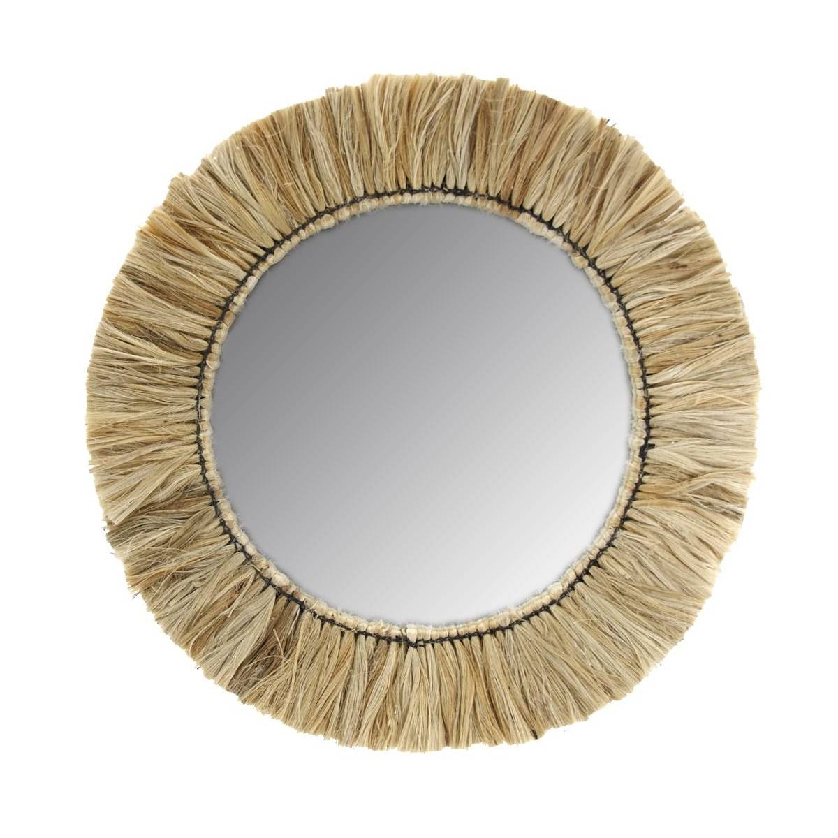 Aubry Gaspard - Miroir rond en jonc naturel - Imagen 1