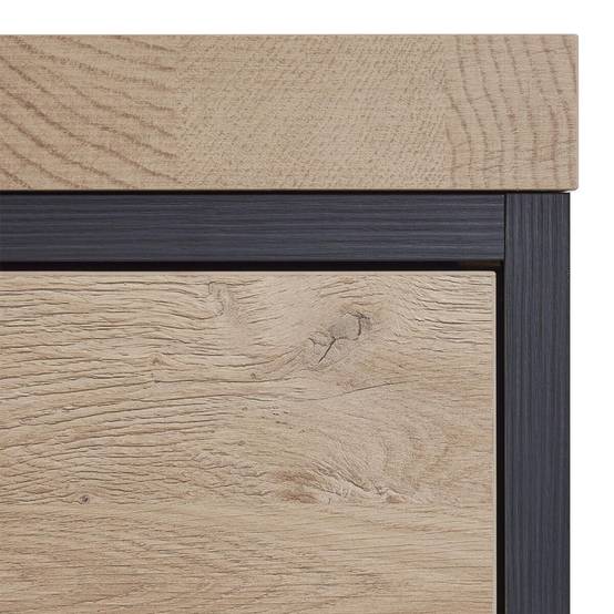 Ilôt de cuisine Plateau 230cm avec Rangement Aspect Bois Pieds Métal - KALDARI - Image 5